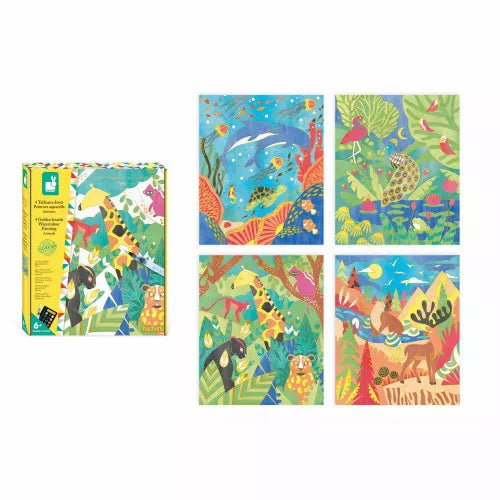 Janod Cuadros dorados Pintura acuarela animales