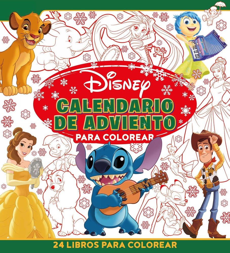 Disney Calendario de Adviento para colorear: 24 libros para colorear