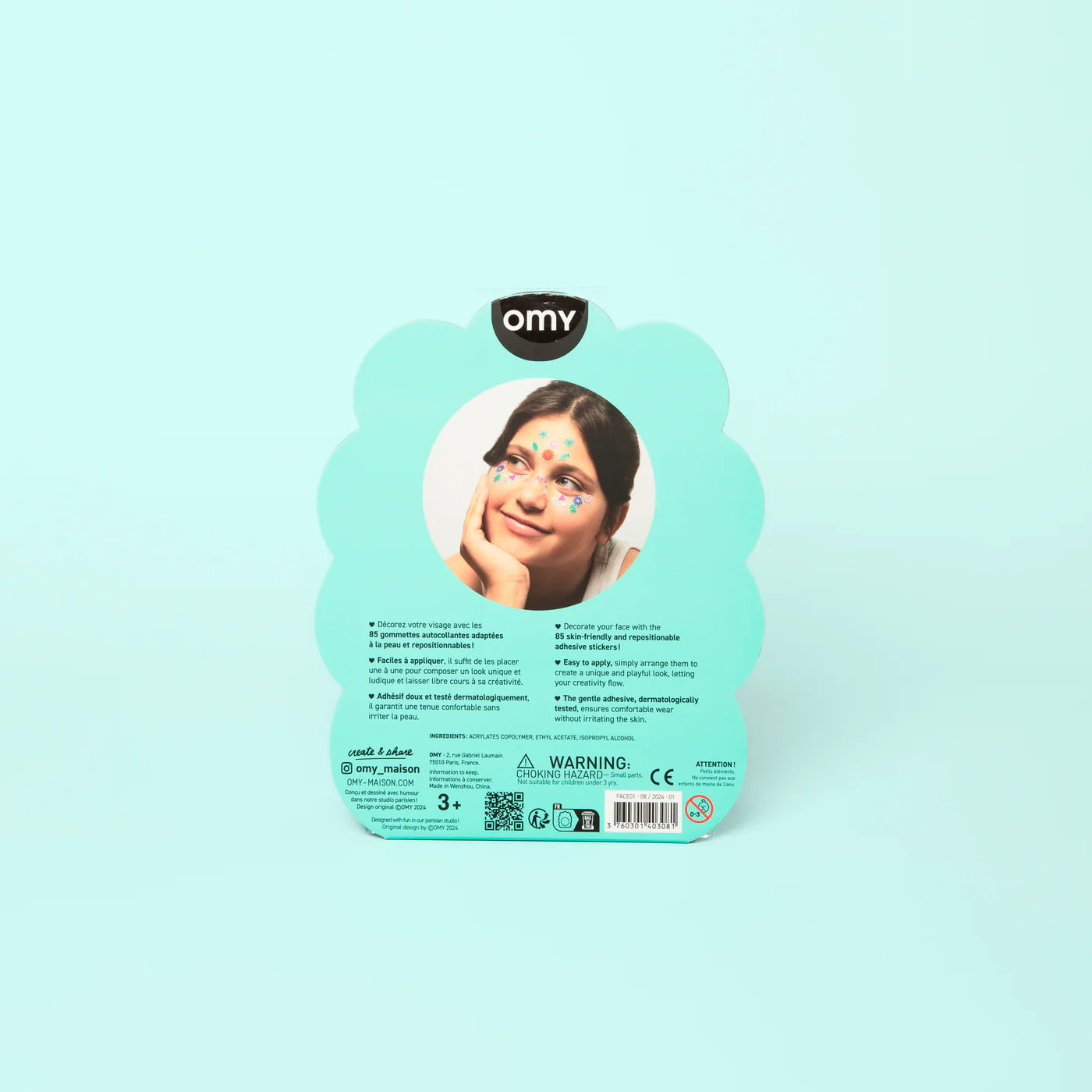 Omy Pegatinas para la cara Flower