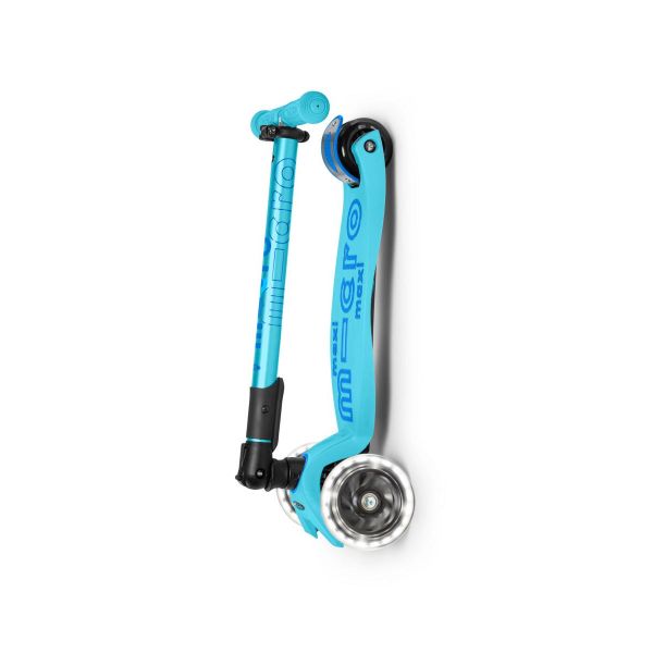 Micro Patinete Maxi Deluxe plegable led Azul