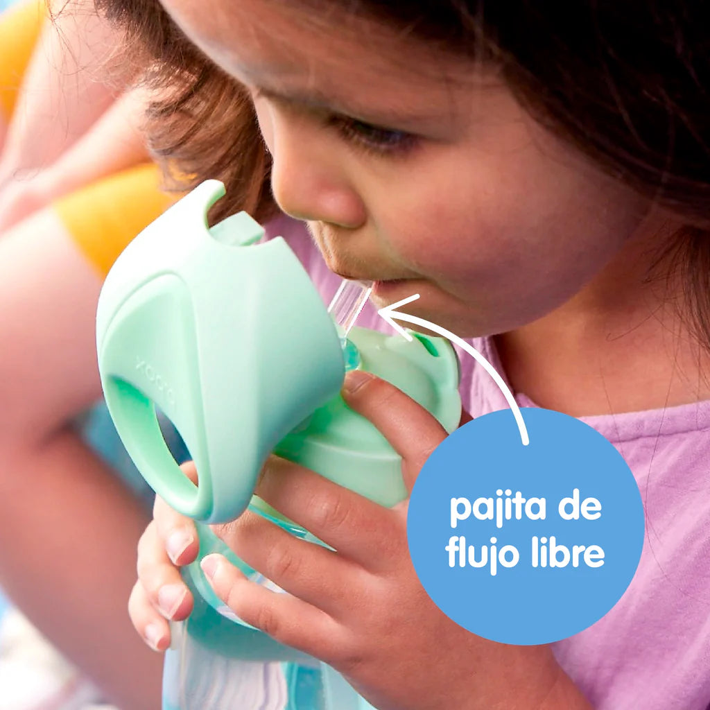 B.box Botella tritán con pajita 380ml Blush Crush
