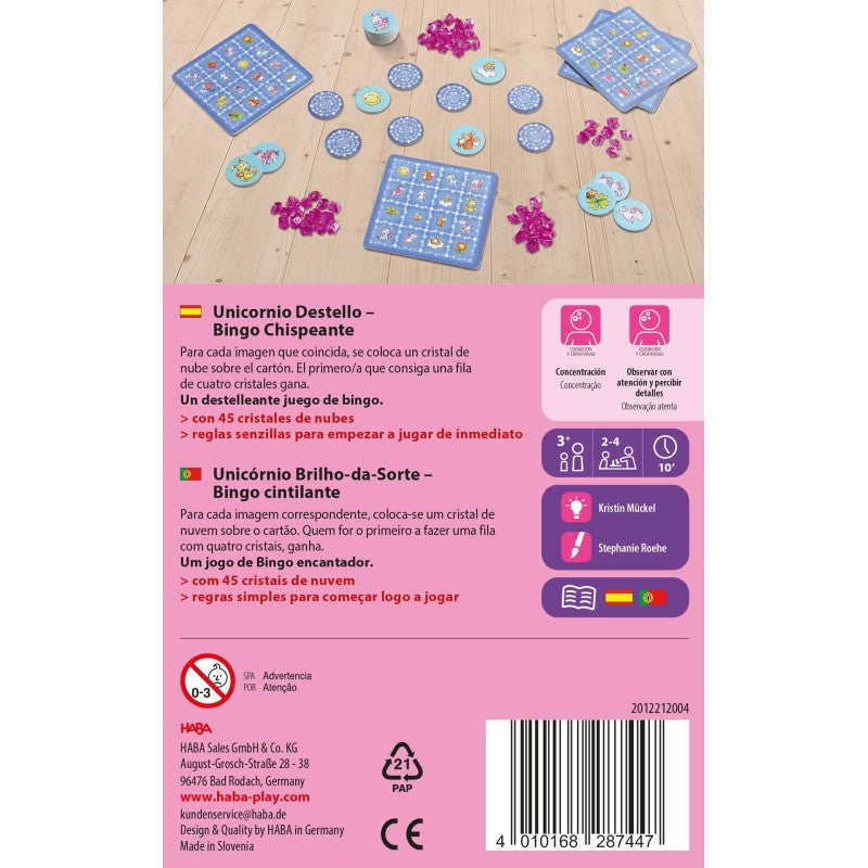 Haba Unicornio Destello Bingo Chispeante
