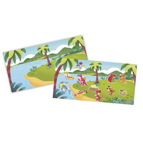 Janod Caja creativa 2 años Pegatinas reposicionables Dinos