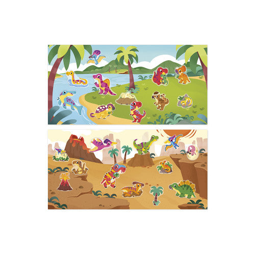 Janod Caja creativa 2 años Pegatinas reposicionables Dinos