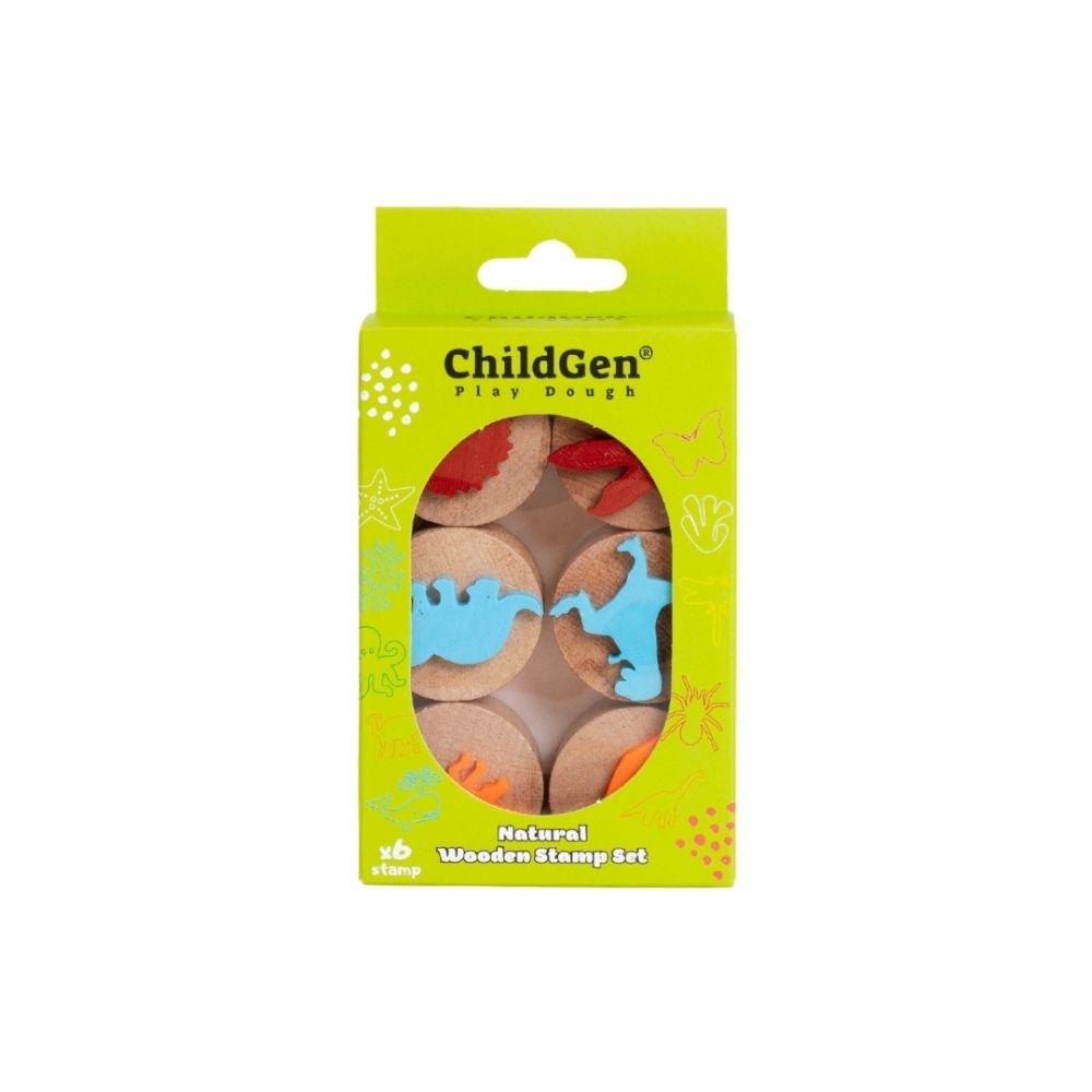 Childgen Sellos madera Dinosaurios 6 Ud