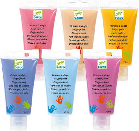 Djeco Pinturas para dedos 6 colores pastel