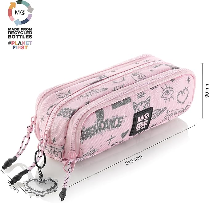 Miquelrius estuche portatodo triple NOT BORING ROSA