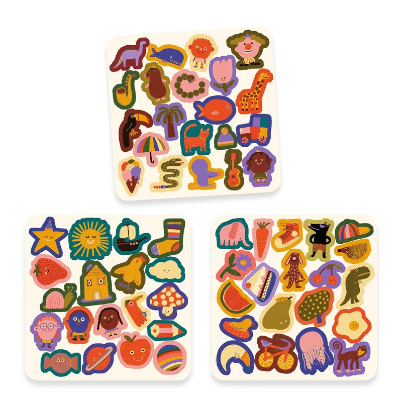 Djeco Pegatinas de fieltro Los Divertidos