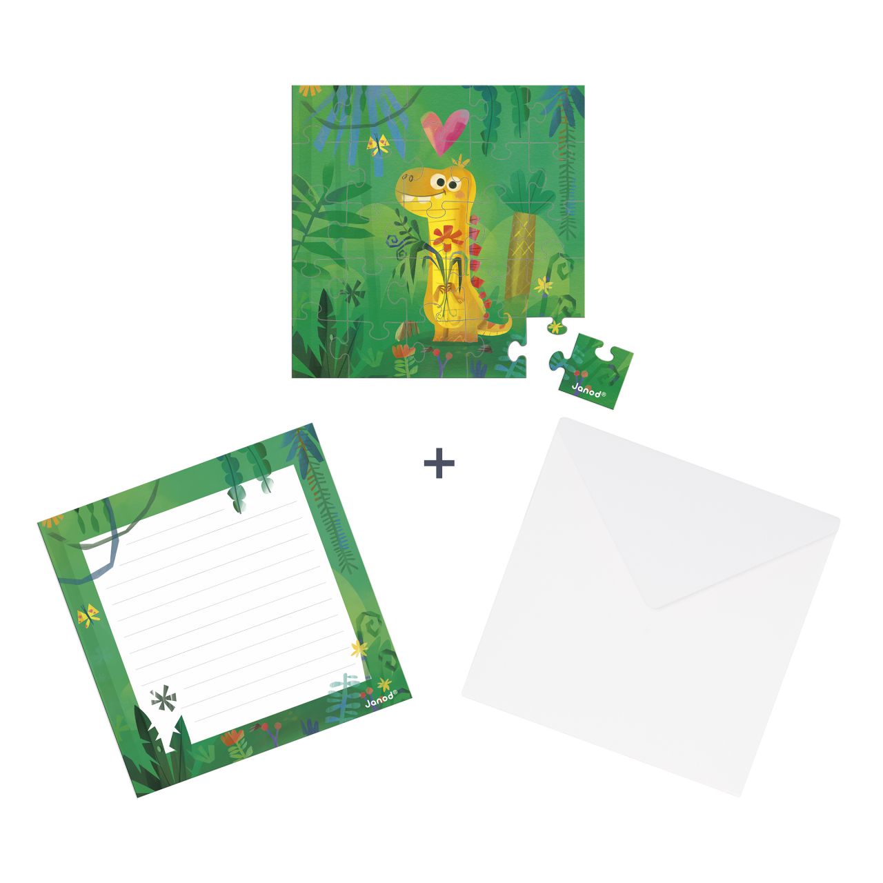 Janod Tarjeta regalo Puzzle Dinosaurio