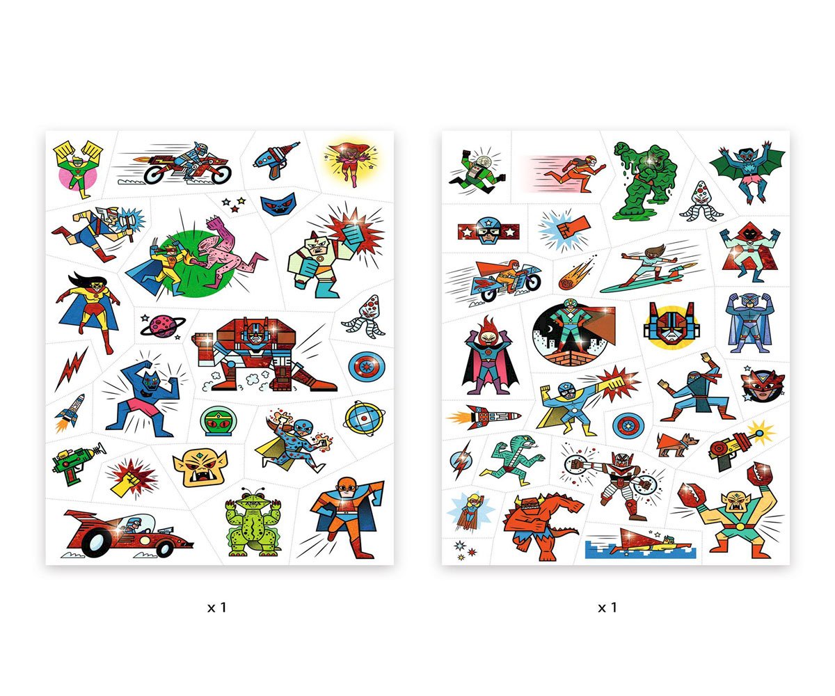 Djeco Tatuajes temporales Héroes vs. Villanos
