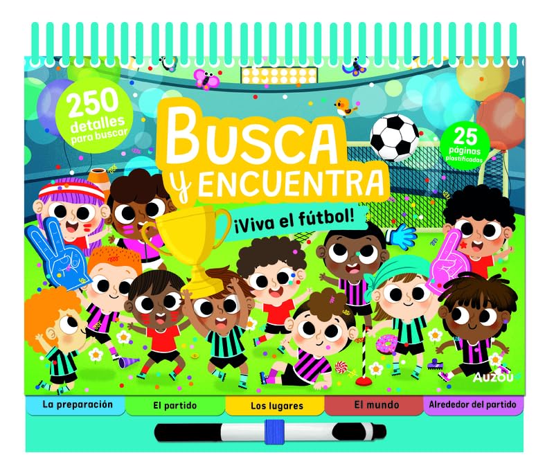 Libro pizarra Busca y encuentra ¡Viva el fútbol! - Auzou.