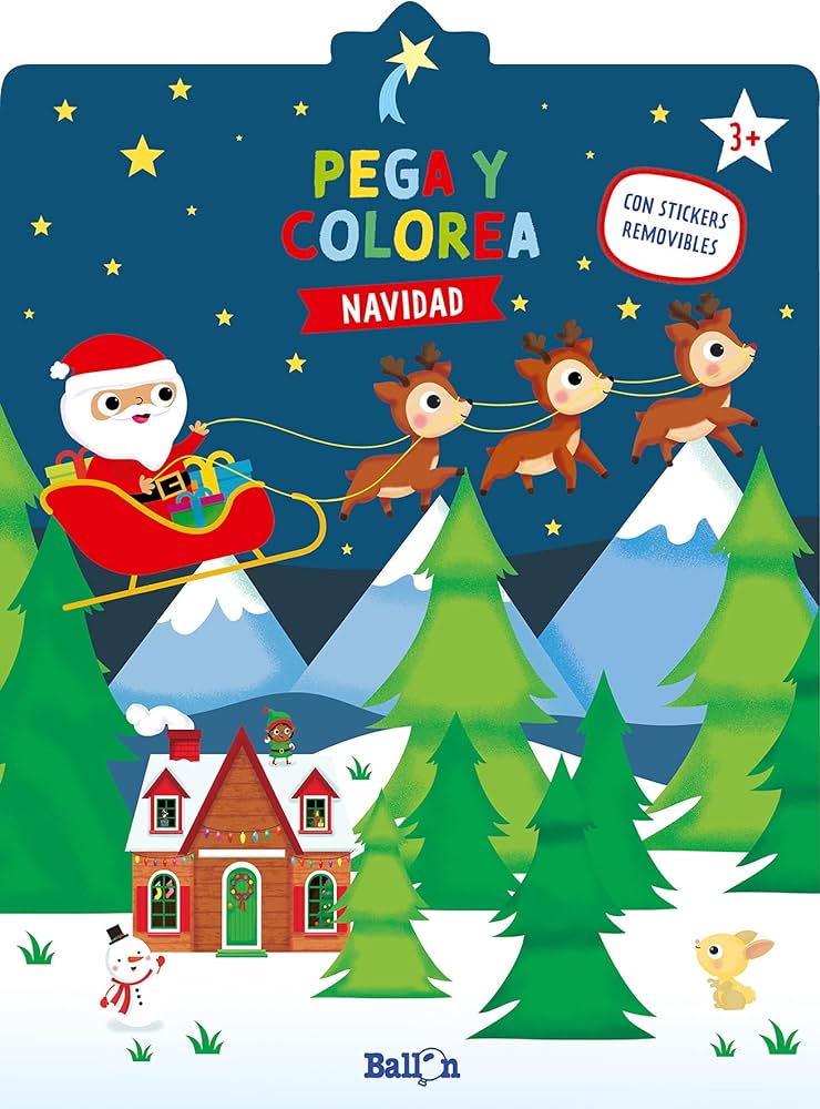 Navidad pega y colorea