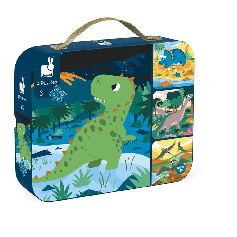 Janod Puzzle evolutivo 4 en 1 Dinosaurios