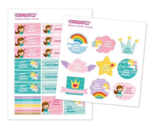 Tutete Pegatinas para objetos personalizadas Princesa