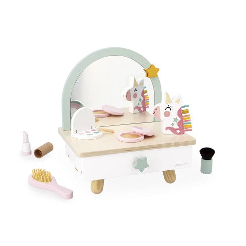 Janod Tocador sobremesa de madera Unicornios