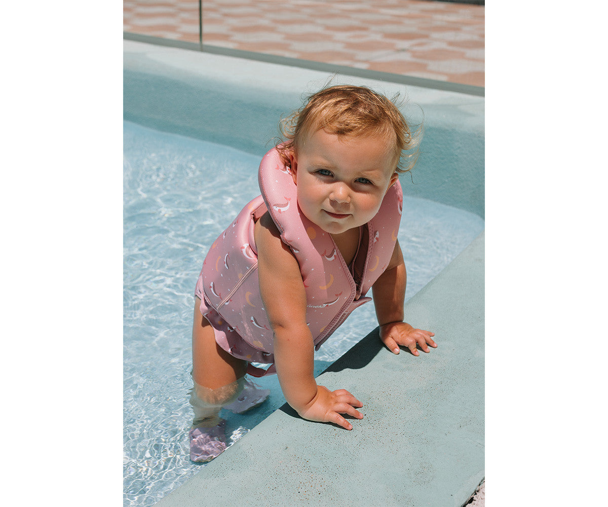 Tutete Chaleco flotador aprendizaje Whale Pink Talla 1-2 años