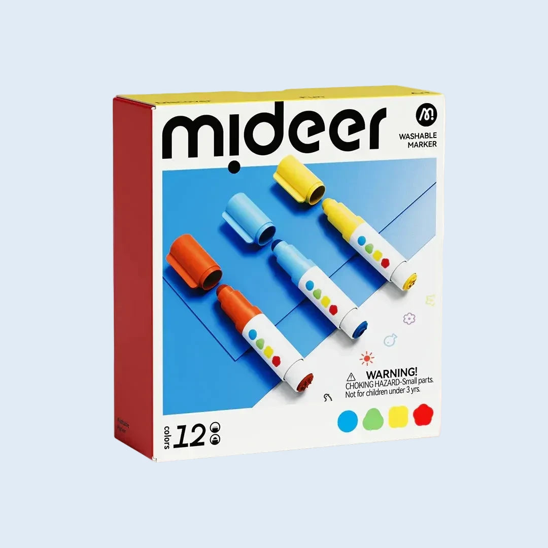 Mideer Rotuladores doble punta con sello 6 o 12 colores