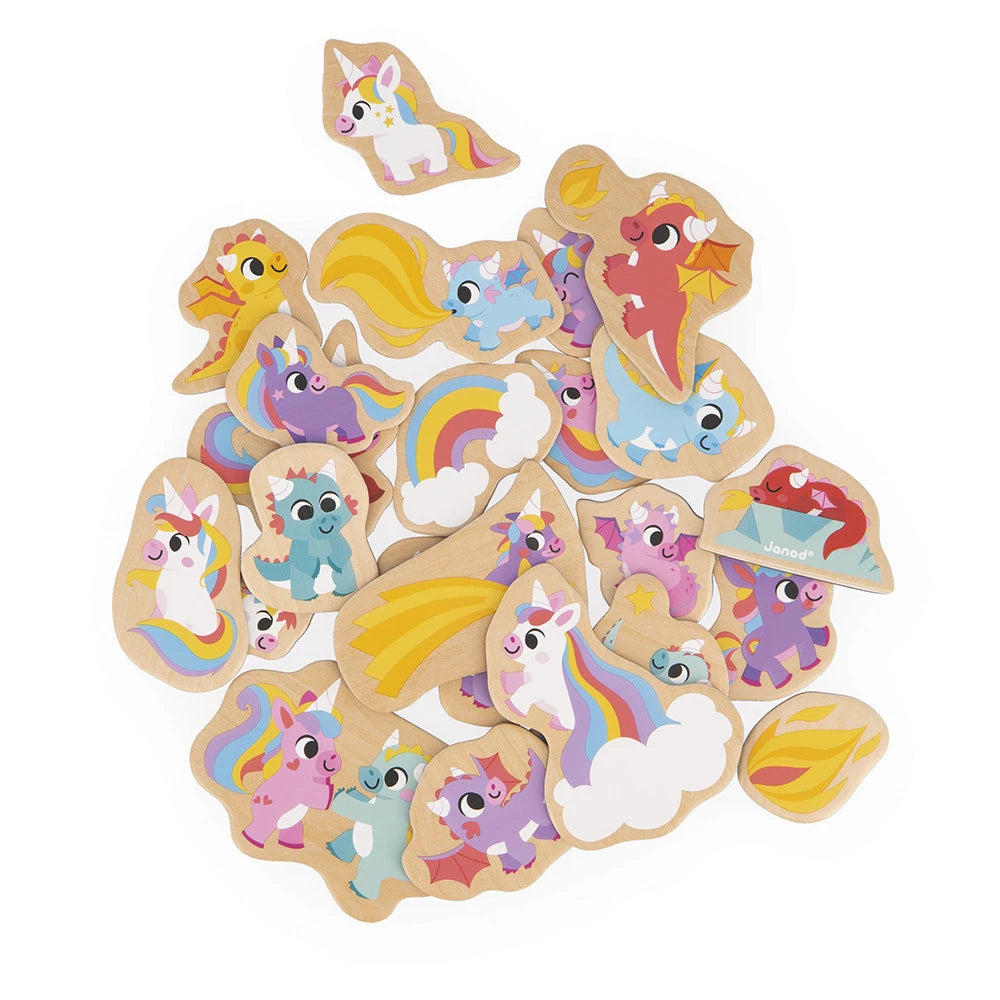 Janod Imanes Unicornios y dragones 24 piezas