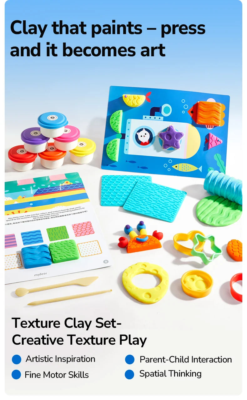 Set plastilina, formas y texturas - Mideer