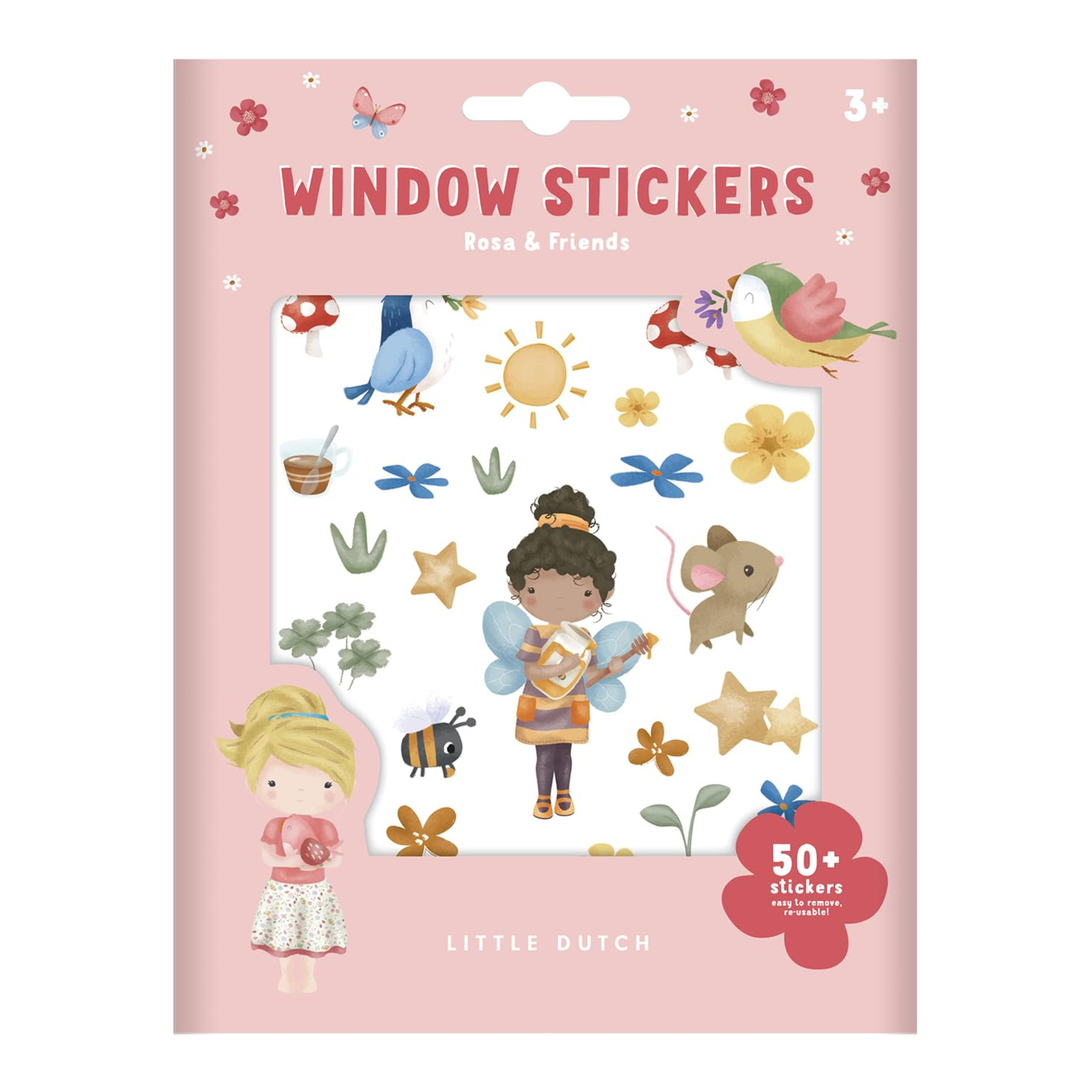 Little dutch Pegatinas para ventanas Rosa & friends