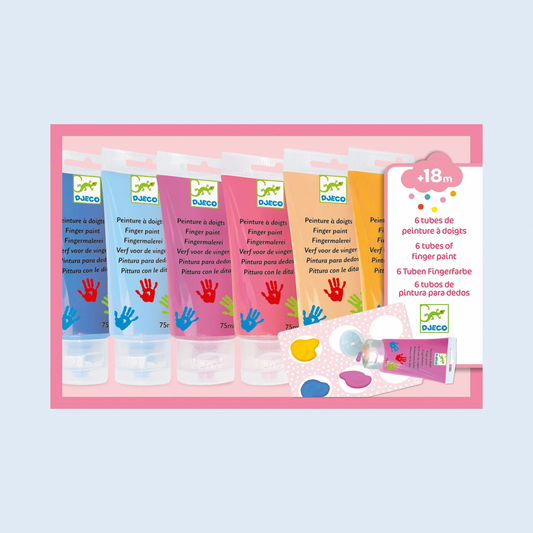 Djeco Pinturas para dedos 6 colores pastel