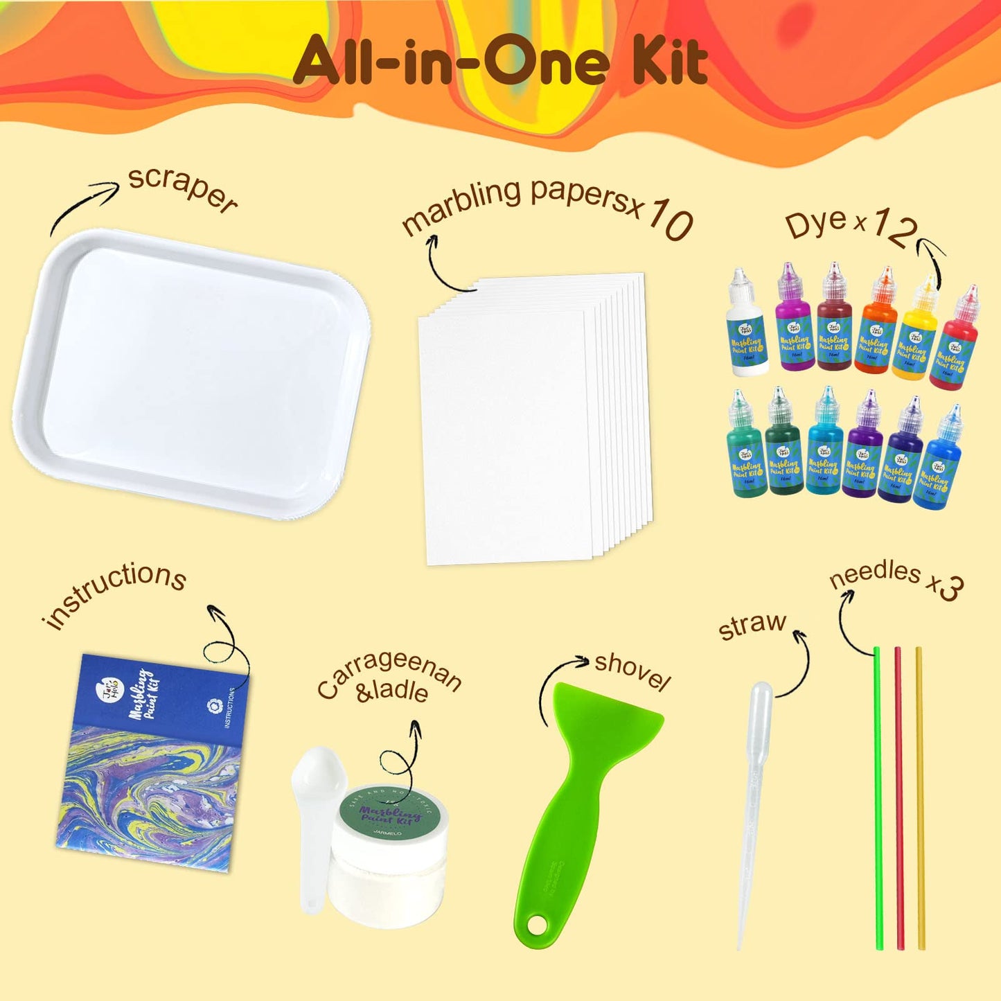 Jar Melo Kit creativo Pintura marmolada