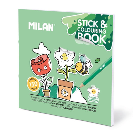 Milan Cuaderno con pegatinas para colorear Jardín