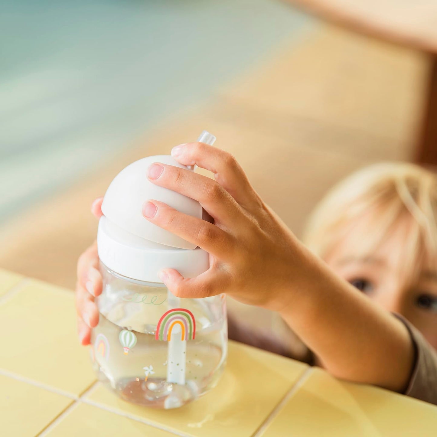 Mepal Vaso de aprendizaje con pajita Arcoíris