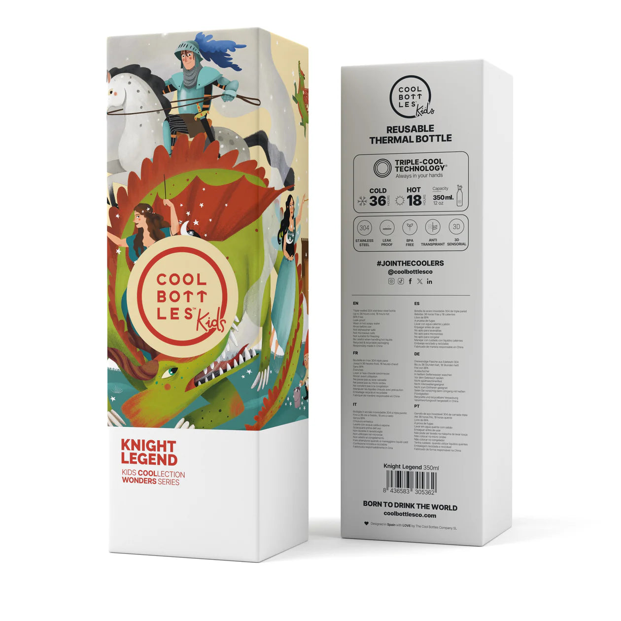 Cool Bottles Botella térmica 350 ml Knight Legend