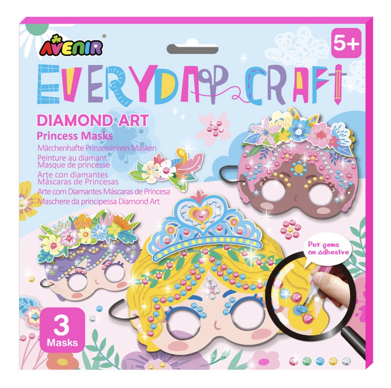 Avenir Arte con diamantes Máscaras de princesas