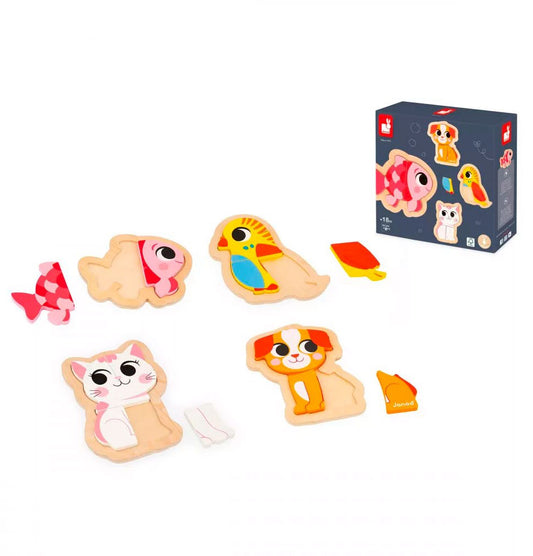 Janod Puzzle encajables evolutivos Animales de compañía
