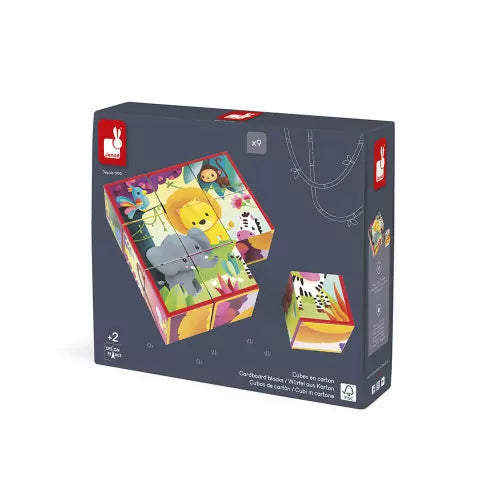 Janod Puzzle cubos Animales de la selva