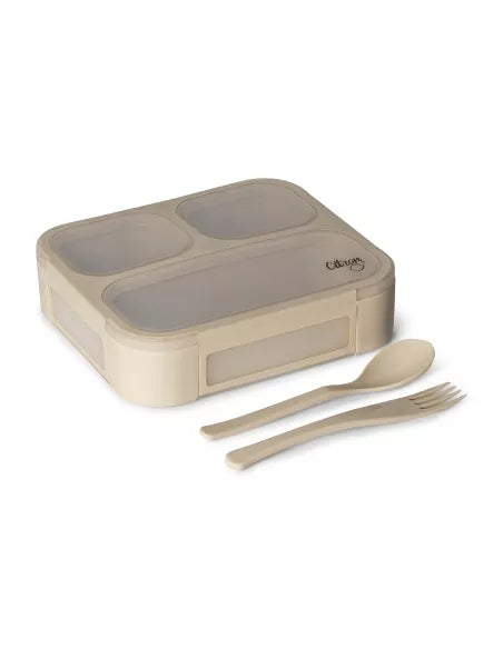 Citron Caja almuerzo cubiertos beige