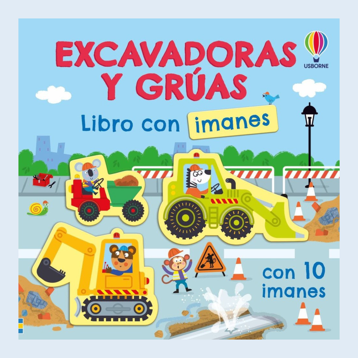 Excavadoras y grúas Libro de imanes - Usborne