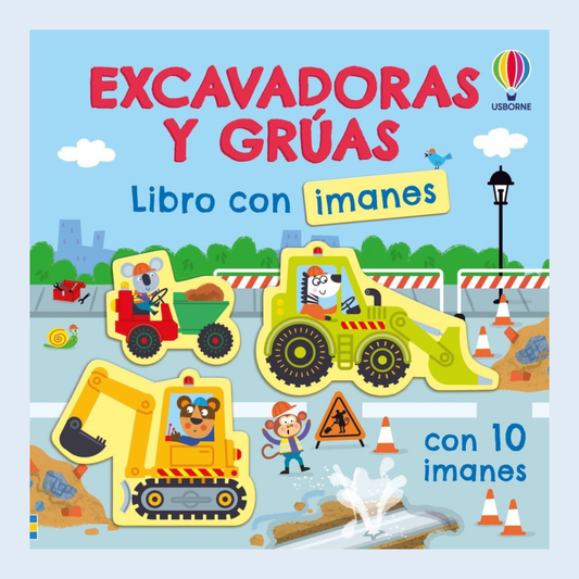 Excavadoras y grúas Libro de imanes - Usborne