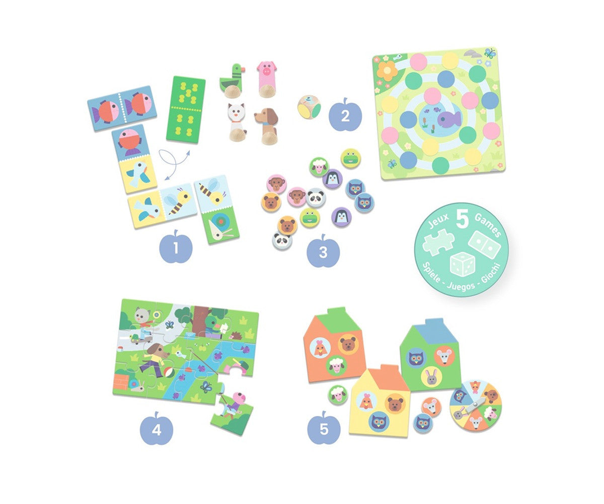Djeco Memo domino loto puzzle ludo Granja