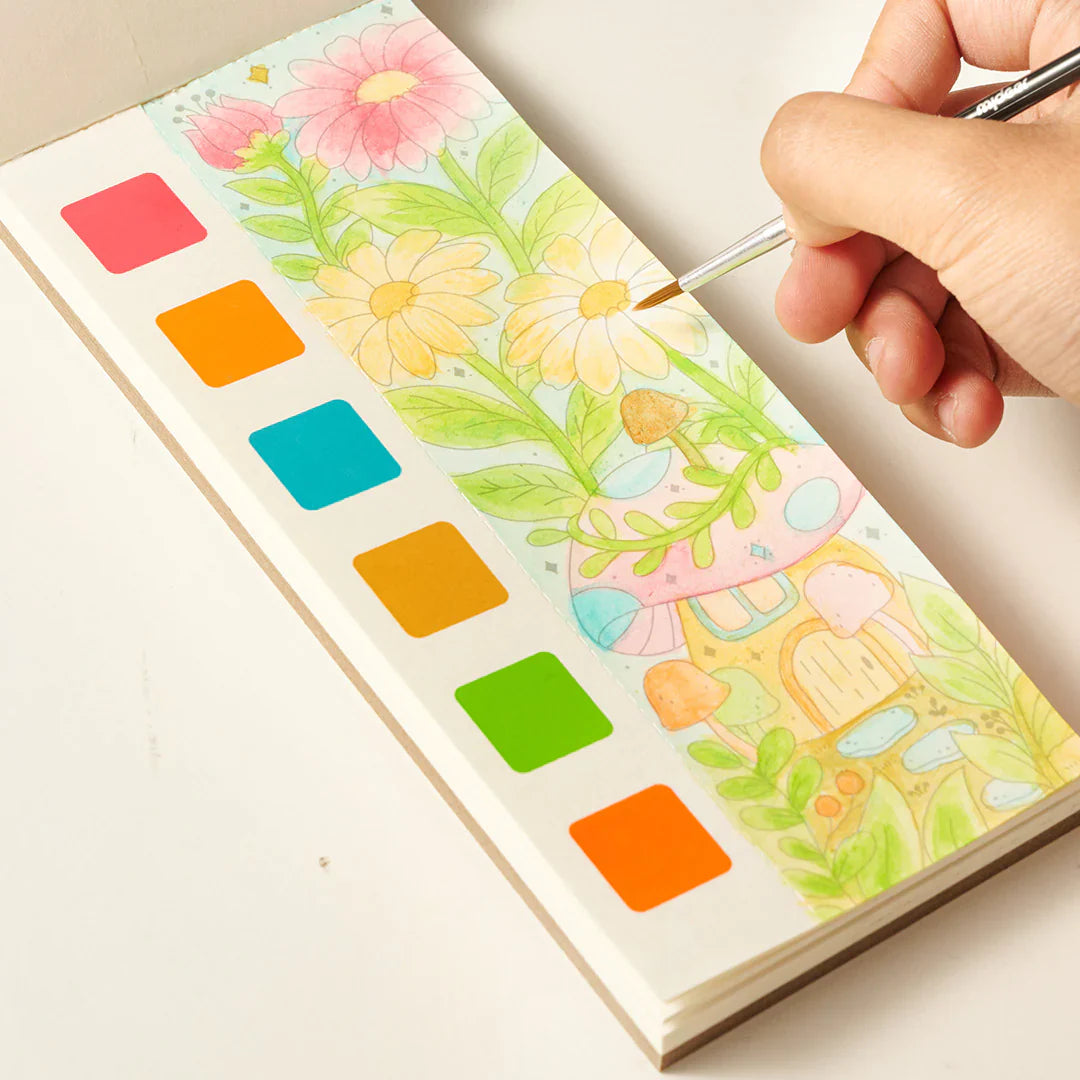 Mideer Mini bloc para colorear acuarela Flores