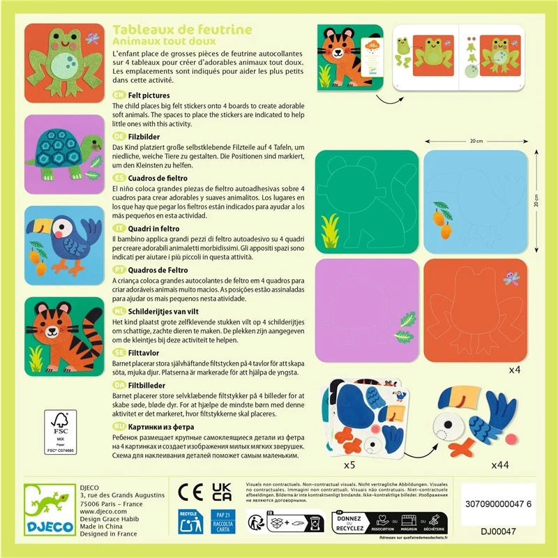 Djeco Collage Fieltro Animales suaves