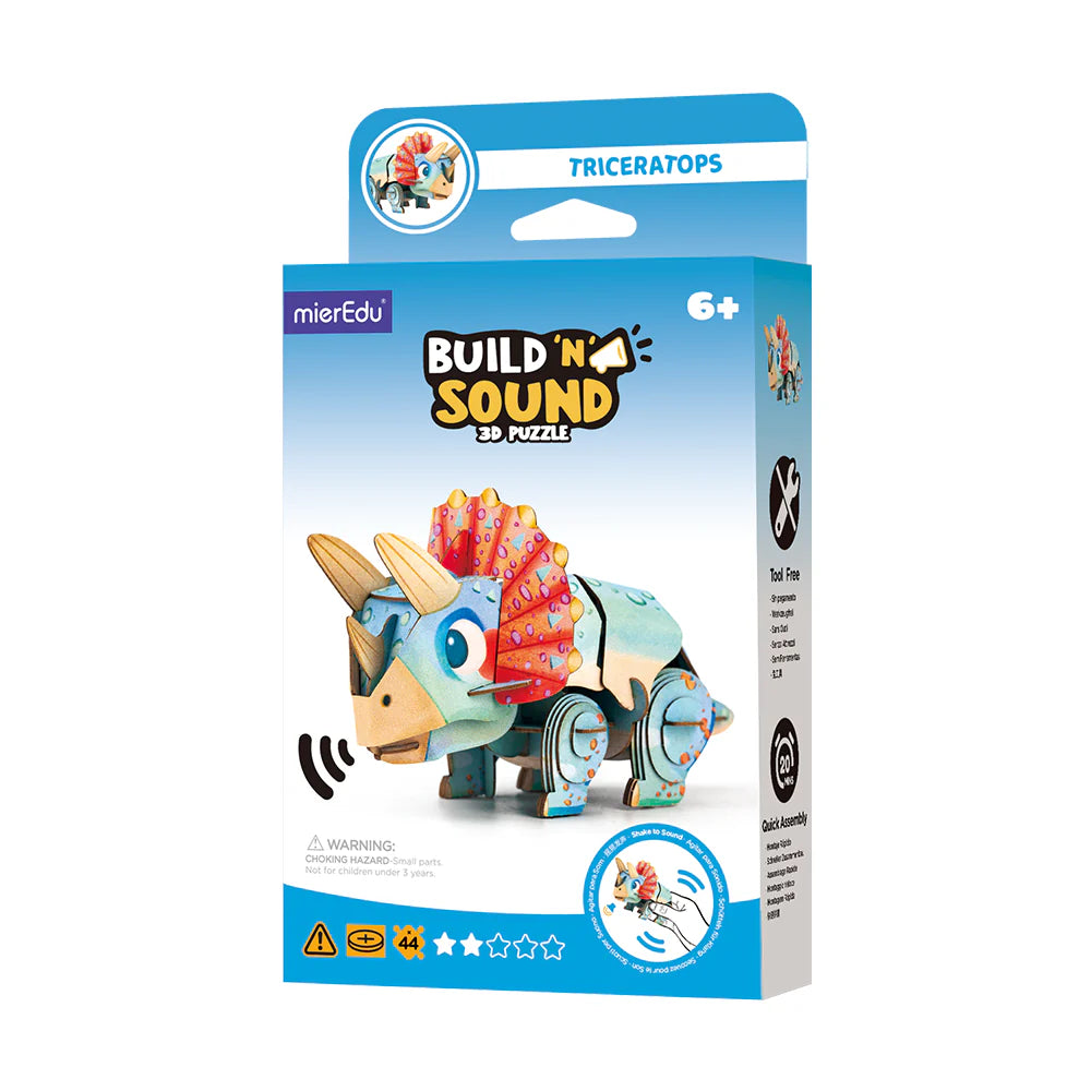 MierEdu Mini Puzzle 3D con sonido Triceratops