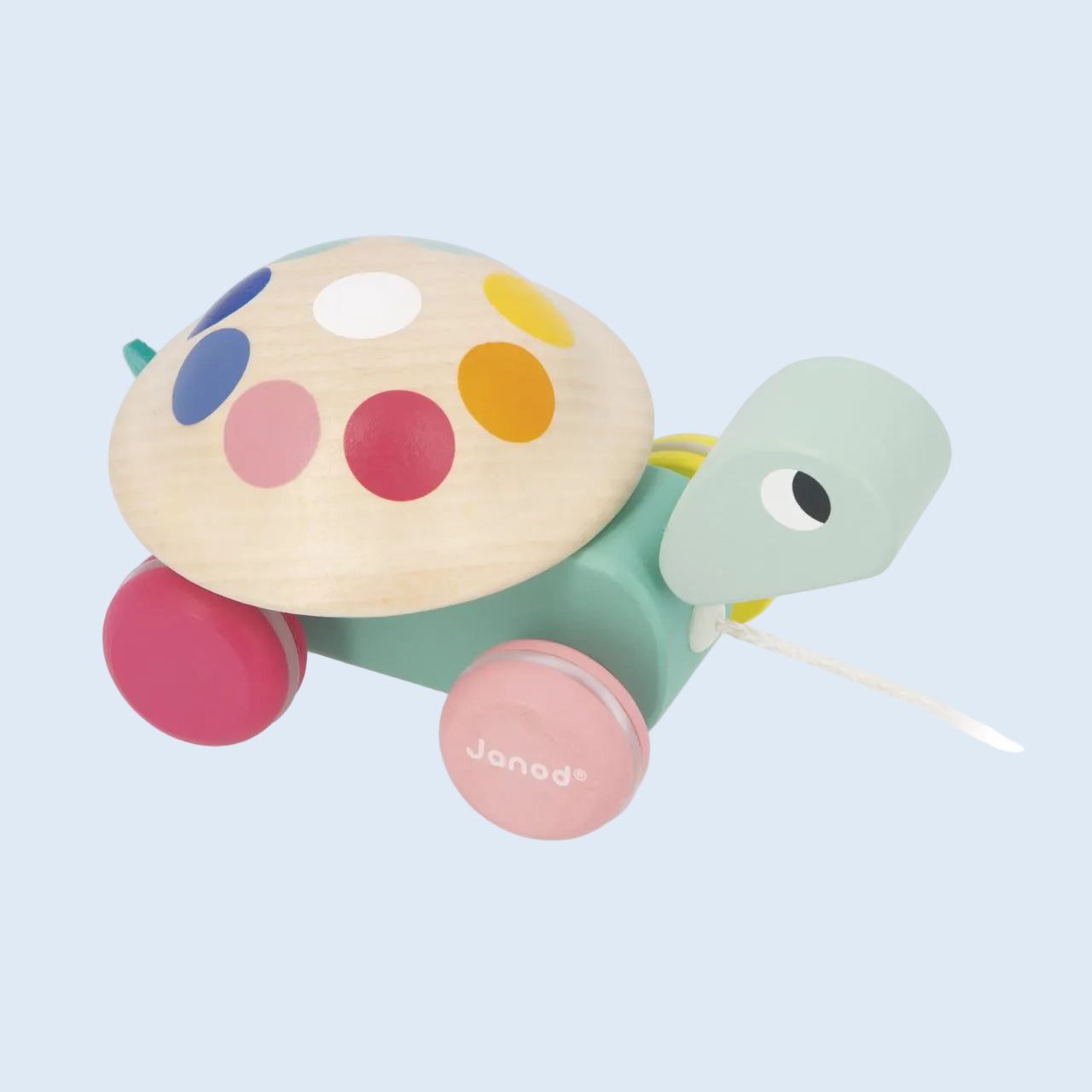 Janod Tortuga sonajero arrastre Colores pastel