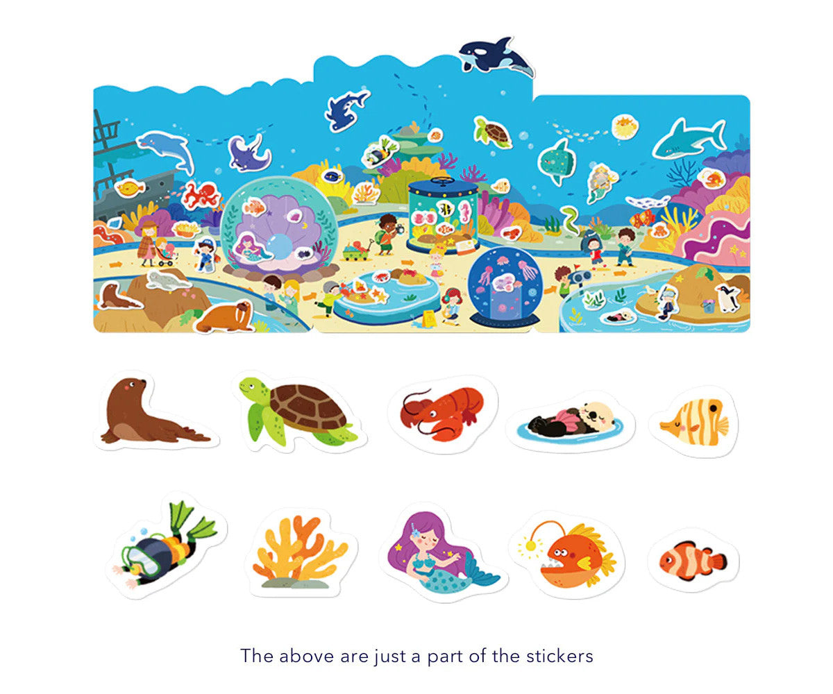 Mideer Set de pegatinas reutilizables Bajo el mar