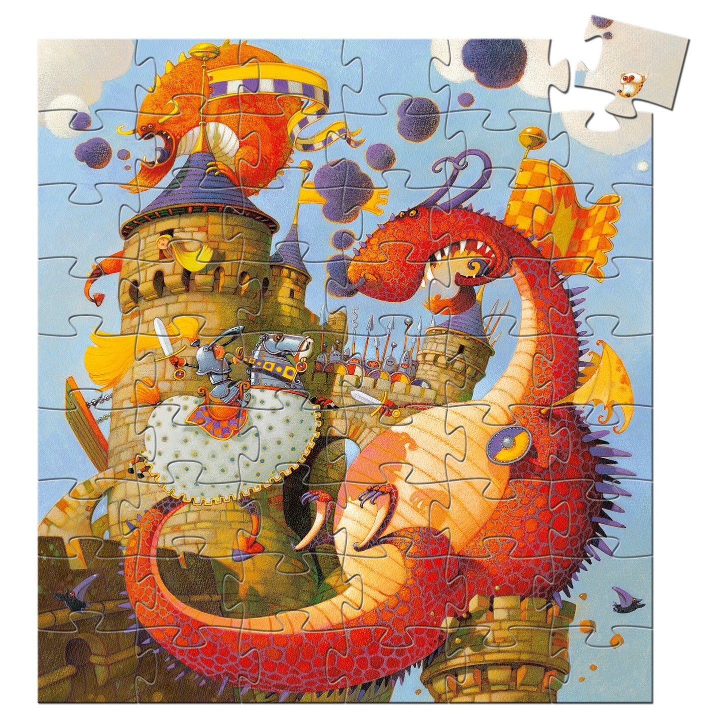 Djeco Puzzle Vaillant y el dragón 54 piezas