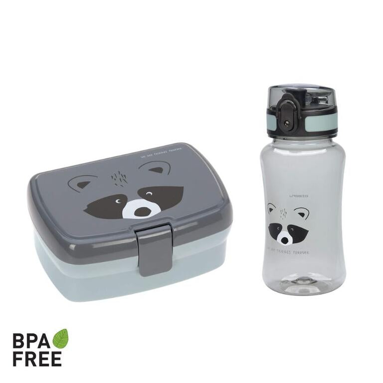 Olmitos Set Lunchbox y botella Mapache gris