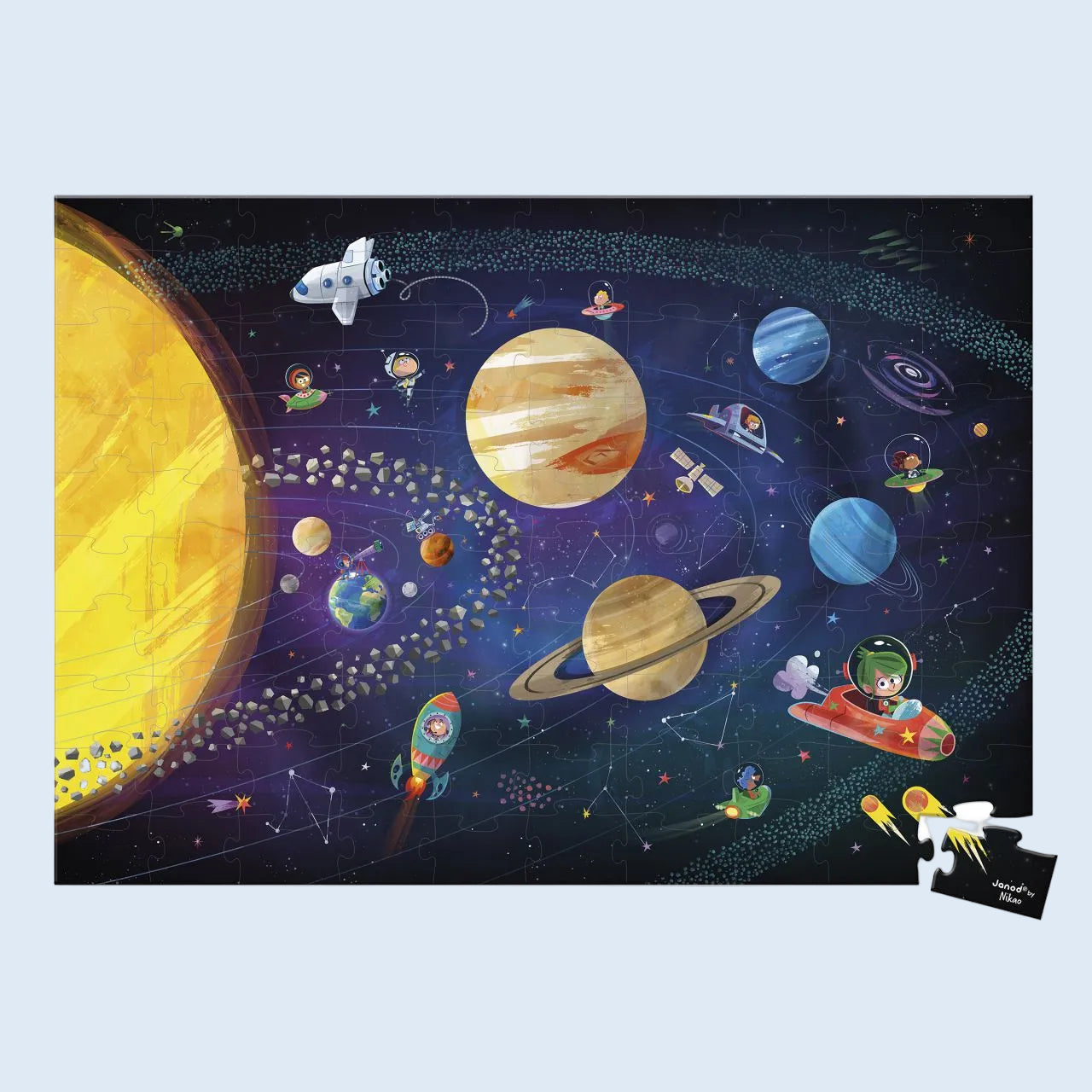 Janod Puzzle educativo Sistema Solar Nave 100 piezas