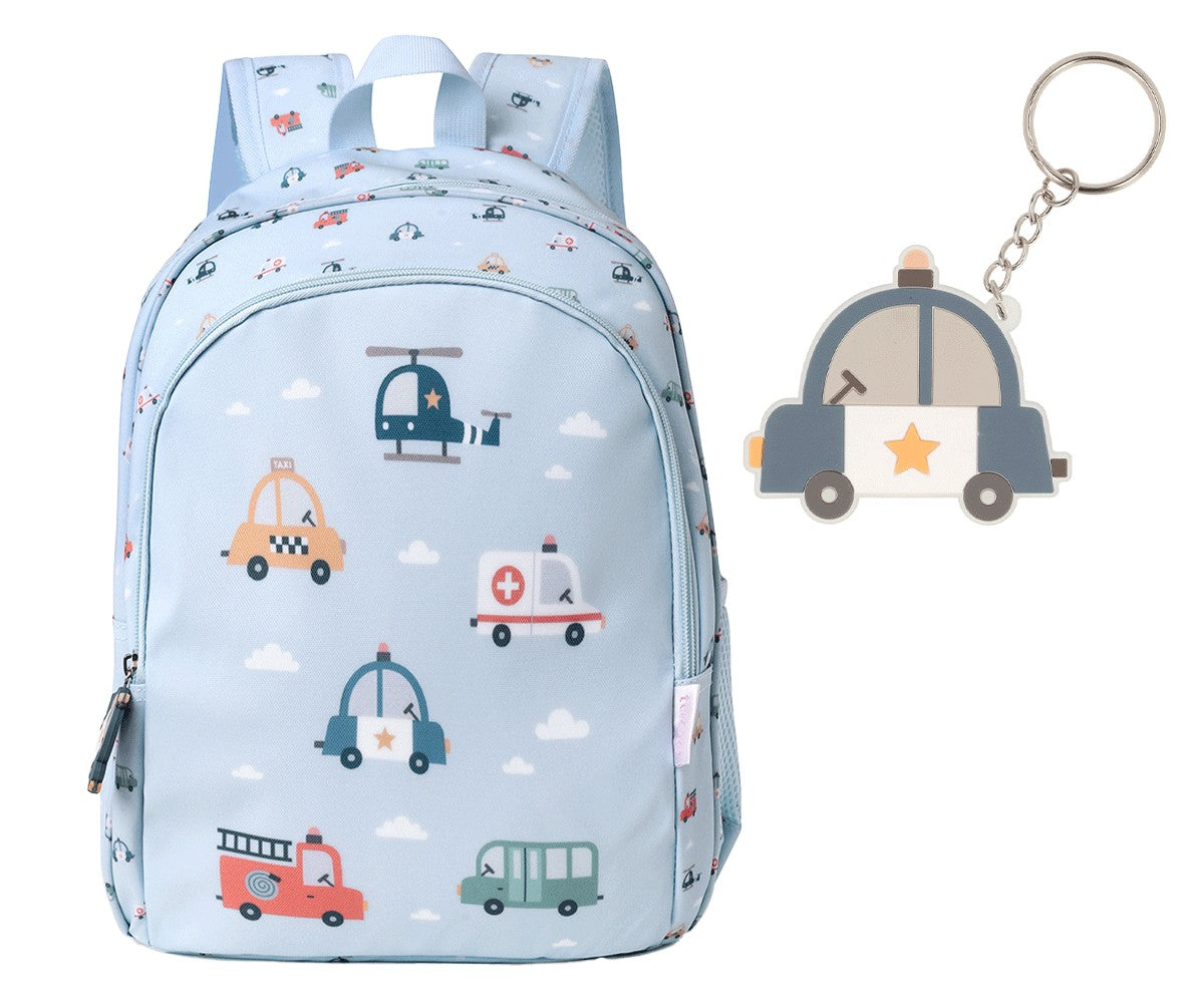 Tutete Mochila Mediana City Cars con llavero personalizable