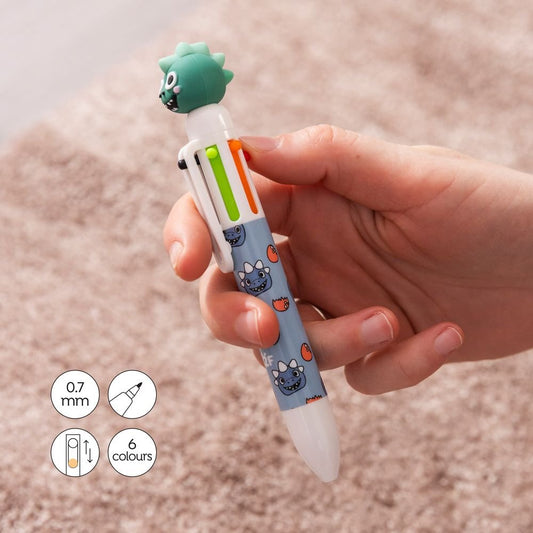 Back2fun Bolígrafo 6 colores Dino