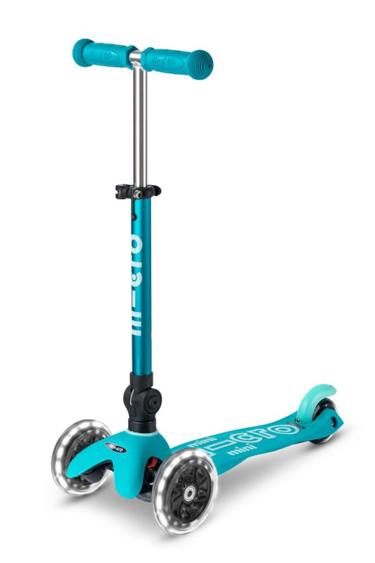 Micro Patinete Mini Deluxe Plegable Led Aqua