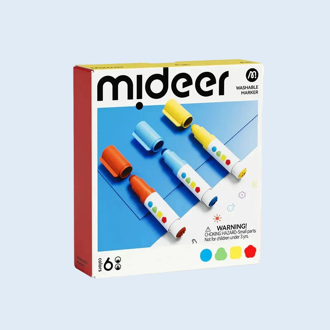 Mideer Rotuladores doble punta con sello 6 o 12 colores