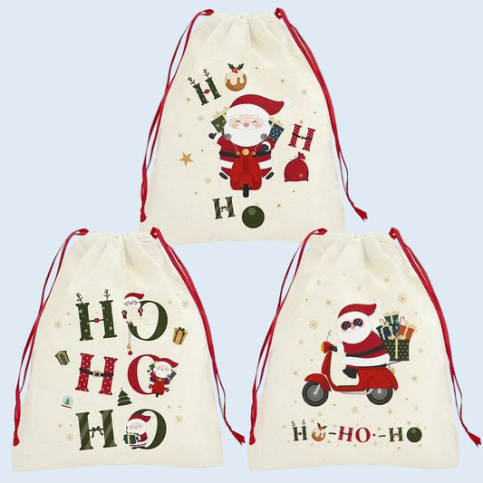 Navidad Bolsa algodón Papá Noel Ho Ho Ho