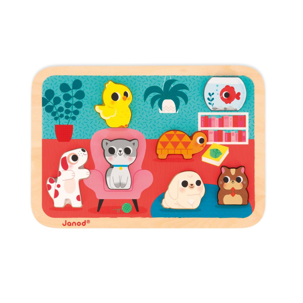 Janod Puzzle Encajable Mascotas